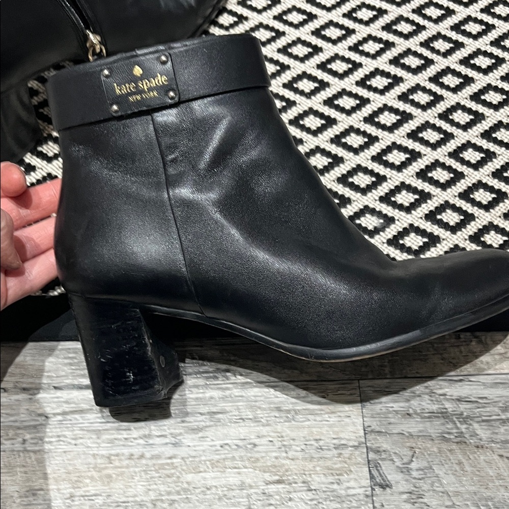 Kate Spade Black Leather Ankle Booties